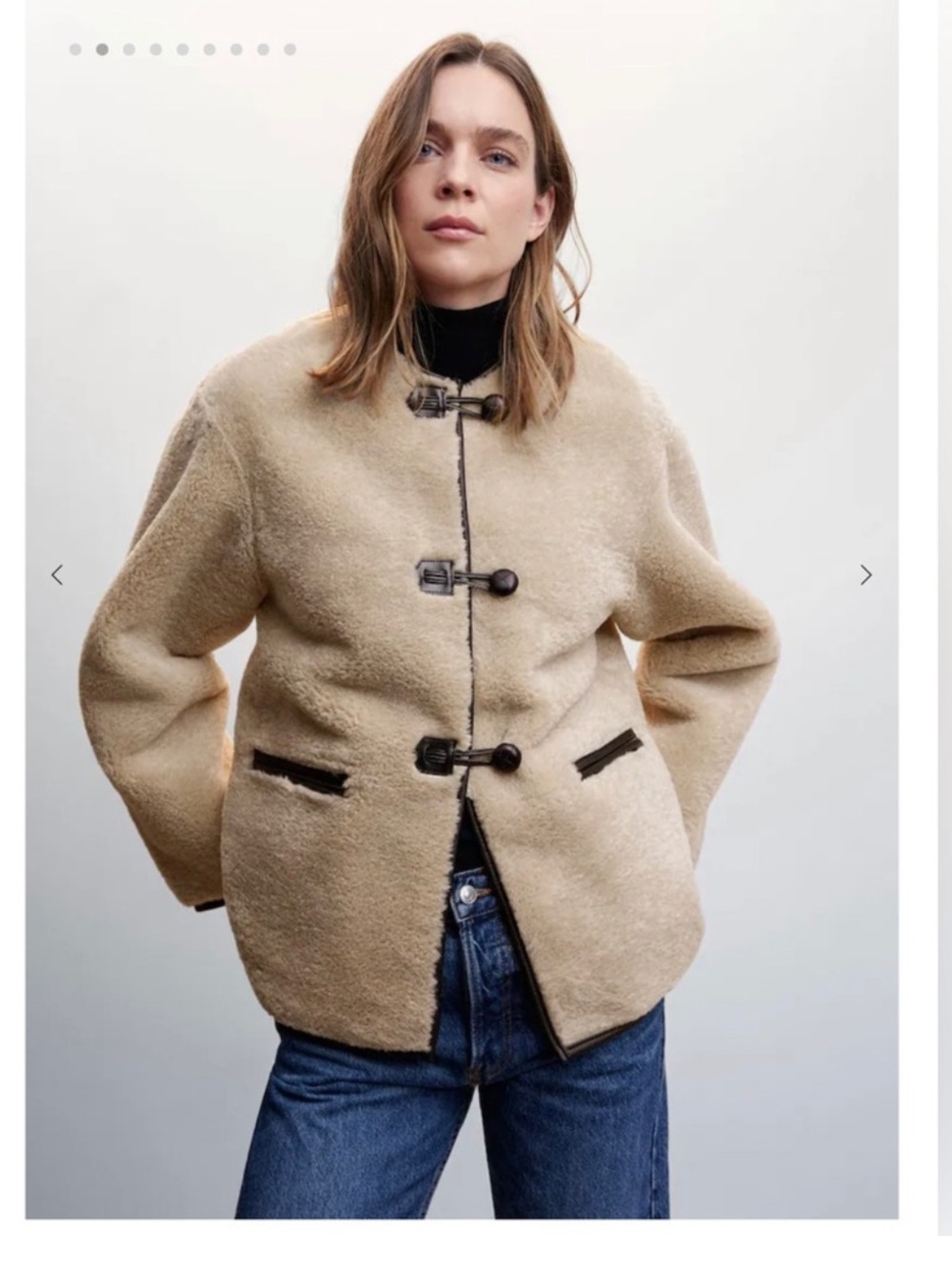 NWOT Mango Sherpa Toggle Jacket - Picture 2 of 7